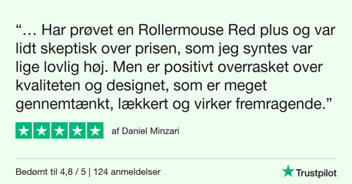 Trustpilot Review Rollermouse Red Plus - virker fremragende
